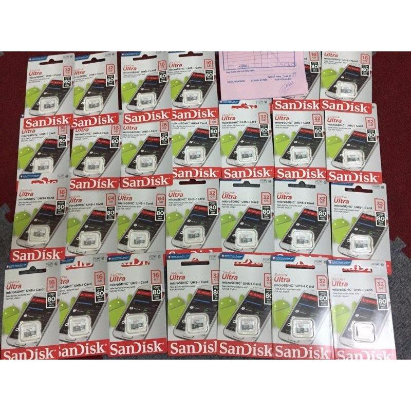 Thẻ nhớ 64GB Sandisk Ultra Micro SDHC (Class 10) 80Mb/s