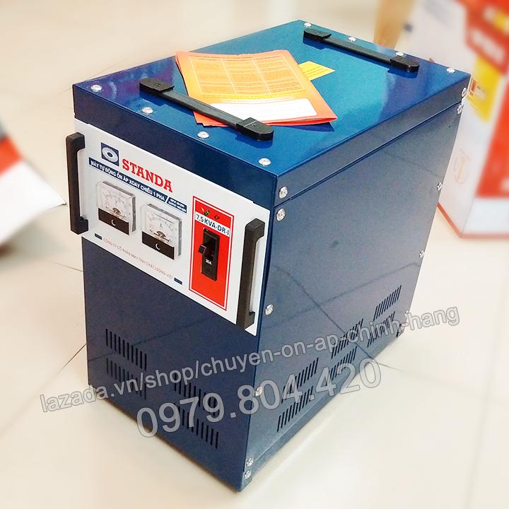 Ổn Áp Standa 7,5KVA DR-I dải 50-250V, bảo hành 4 năm, 100% dây đồng ( Logo Quả Xoài )