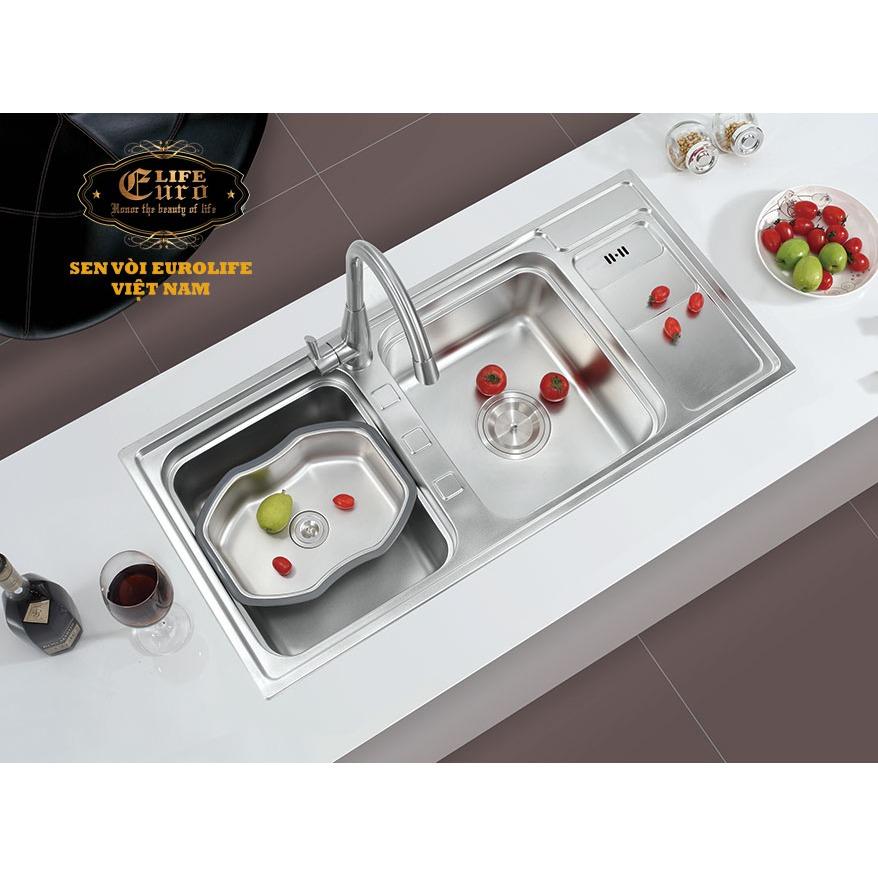 Rổ gác chậu Inox Eurolife EL-R7 (Trắng bạc)