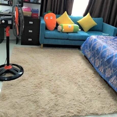 Thảm lông trải sàn phòng khách phòng ngủ cao cấp 1m6 x 2m Tmark (Lông chuột)