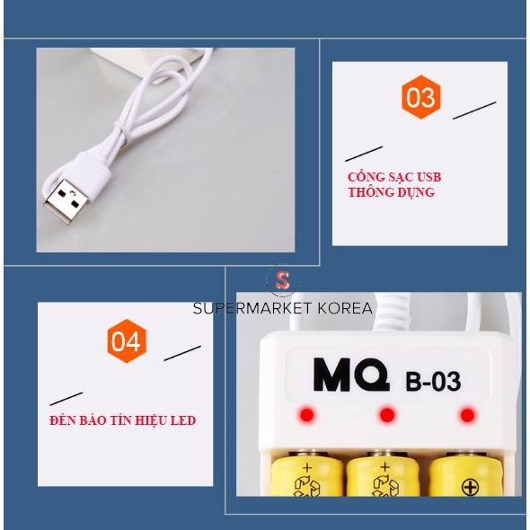 Bộ sạc pin tiểu, pin đũa (pin 2A, pin 3A) đa năng MQ B-03