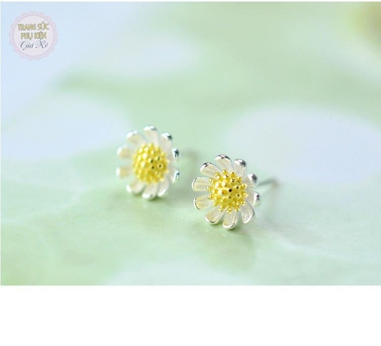 Bông tai Hoa cúc HK Bạc 925 HT14