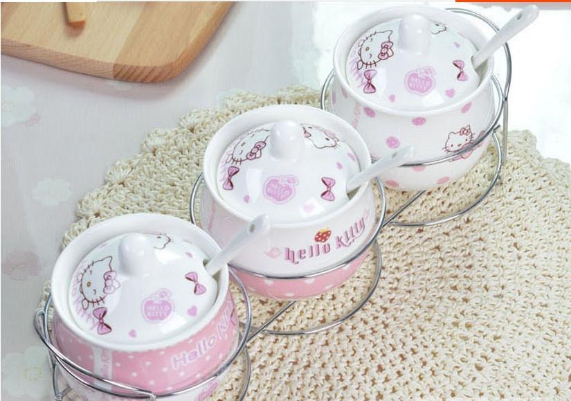 HelloKitty Bếp Bách Hóa Gốm Muối Gia Vị Lọ Gia Vị