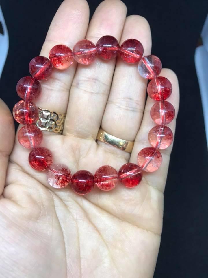 [HCM]VÒNG TAY THẠCH ANH ƯU LINH ĐỎ 10LY( TẶNG KÈM HẠT VÀ DÂY THAY THẾ )