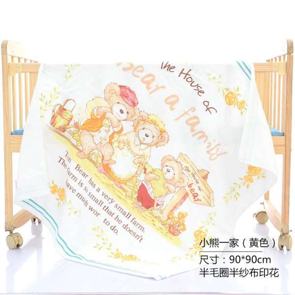 Khăn Tắm 100% Cotton Cho Bé Một Lớp Mềm Mại Hút Nước Để Tăng Dày Hoạt Hình Vải Xô Chăn Trẻ Em Điều Hòa Chăn