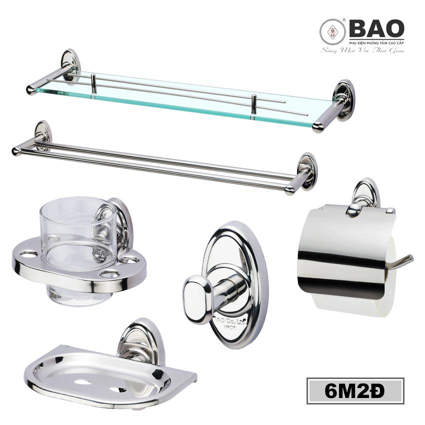 Bộ phụ kiện phòng tắm 6 món BAO - 6M2D (INOX 304)