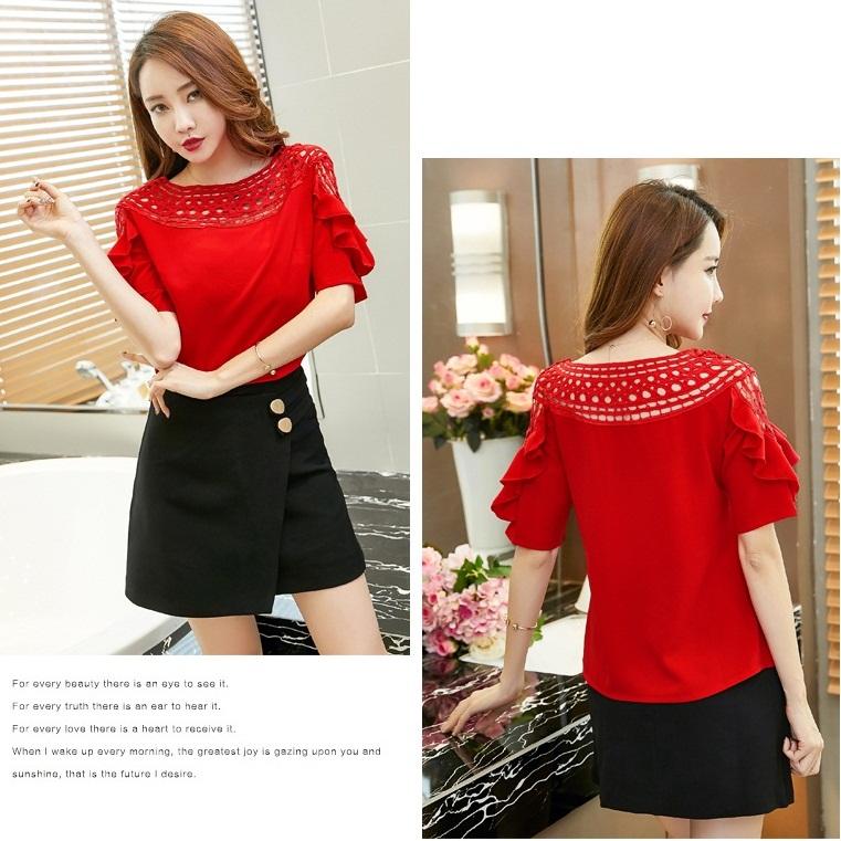 Hàng Nhập : ÁO KIỂU CỔ PHỐI REN, MODEL MỚI – AK 042