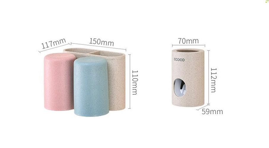 Bộ nhả kem đánh răng kèm 2 cốc ECOCO
