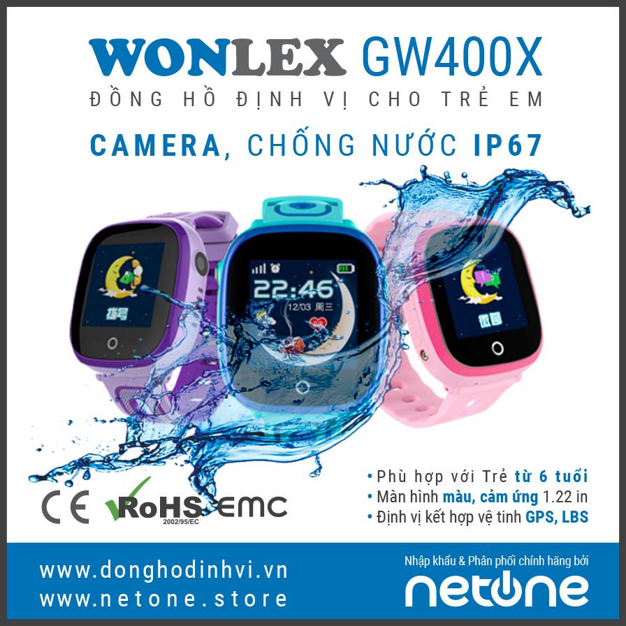Đồng Hồ Định Vị Trẻ Em - Wonlex GW400X [Camera, Chống nước IP67] - NetOne Store
