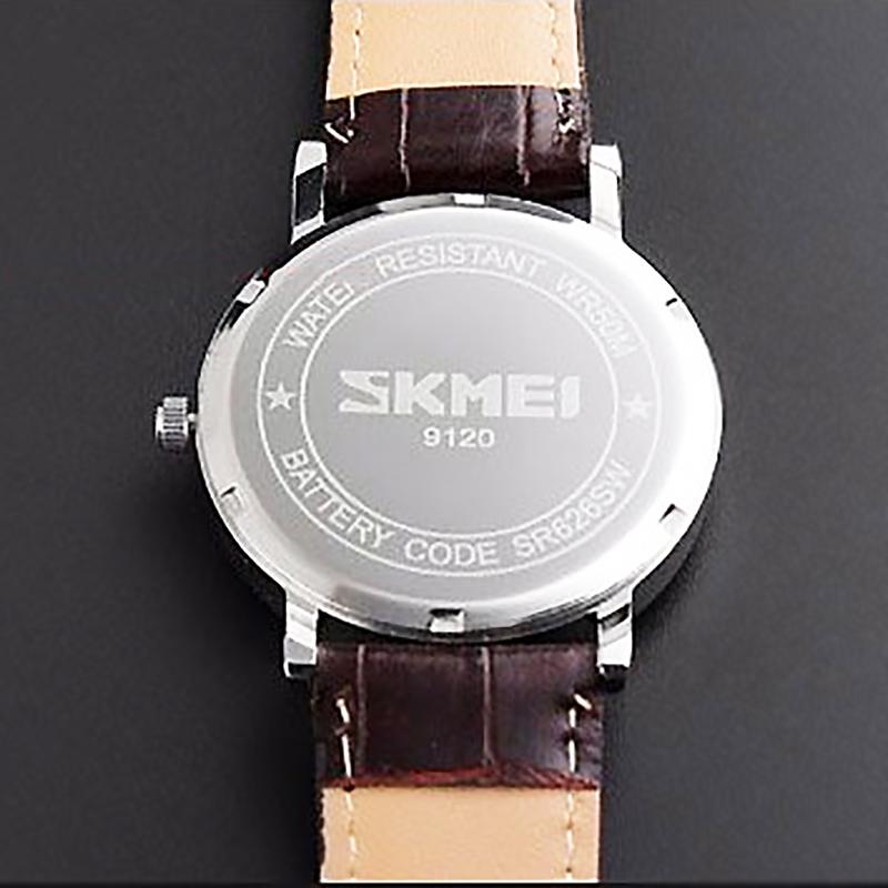 Đồng hồ nam dây da Skmei 91KN20