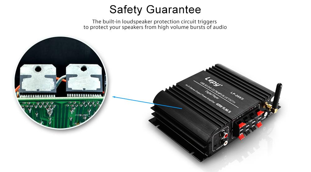 ÂM LY MINI LEPY LP- 269S Bluetooth Amplifier 4-channel HiFi Stereo Audio Support SD USB FM - Tặng code giảm giá