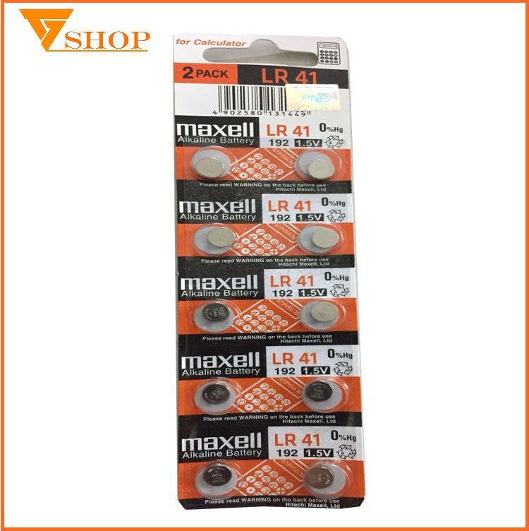 4 viên pin LR41, Ag3 Maxell