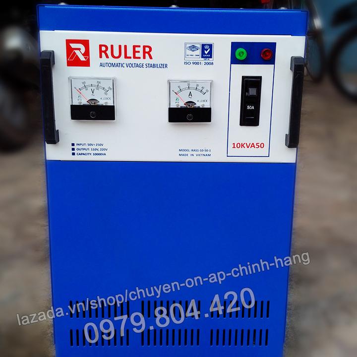 Ổn Áp Ruler 10KVA Dải 50-250V, Bảo Hành 4 Năm, 100% Dây Đồng