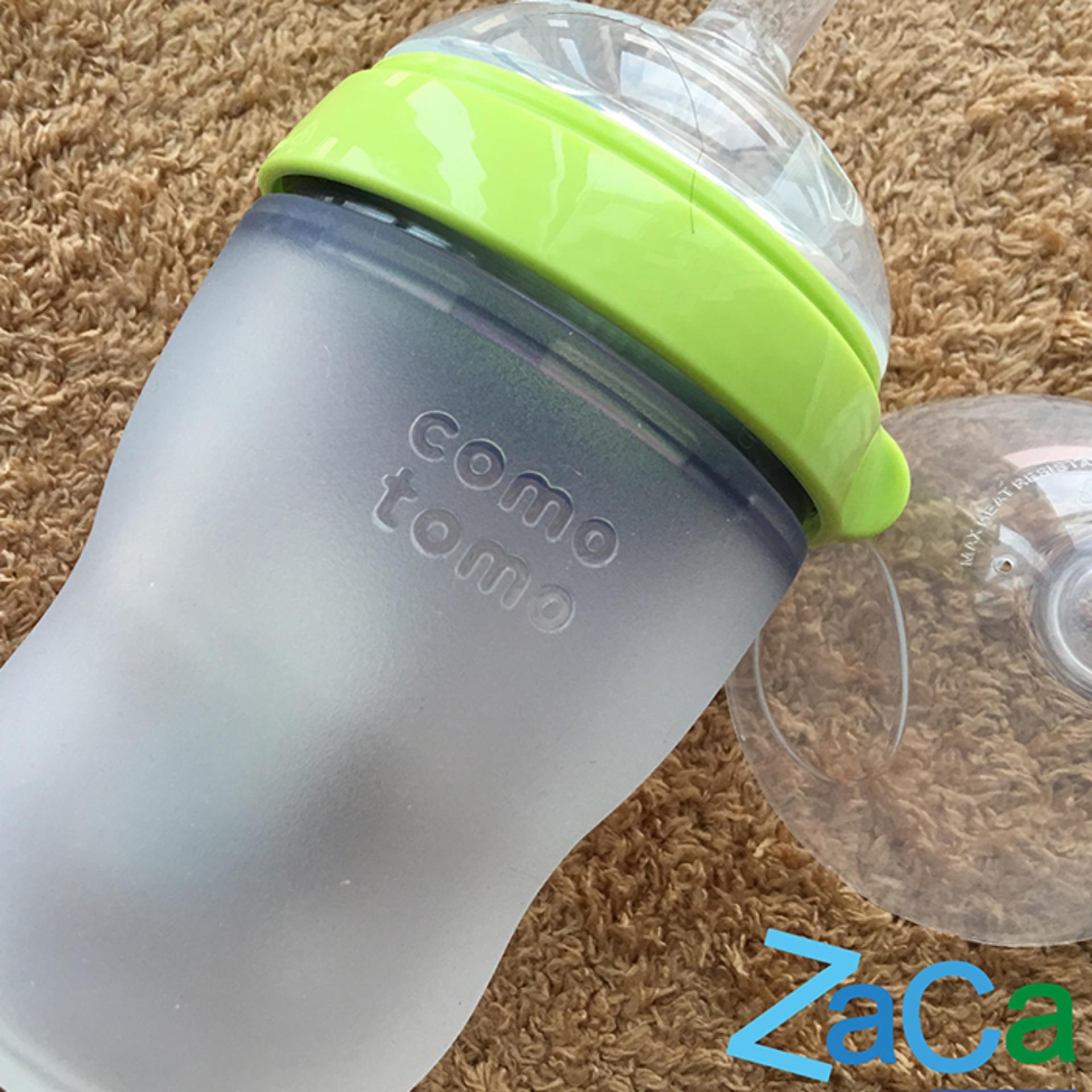 Bộ 2 Bình Sữa Comotomo Silicone 250Ml ( Xanh )