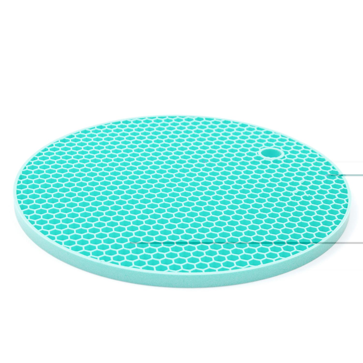 Silicon nhỏ Tổ Ong Nồi Placemat Cup Thảm Coaster Nơi Thảm (Xanh)-quốc tế