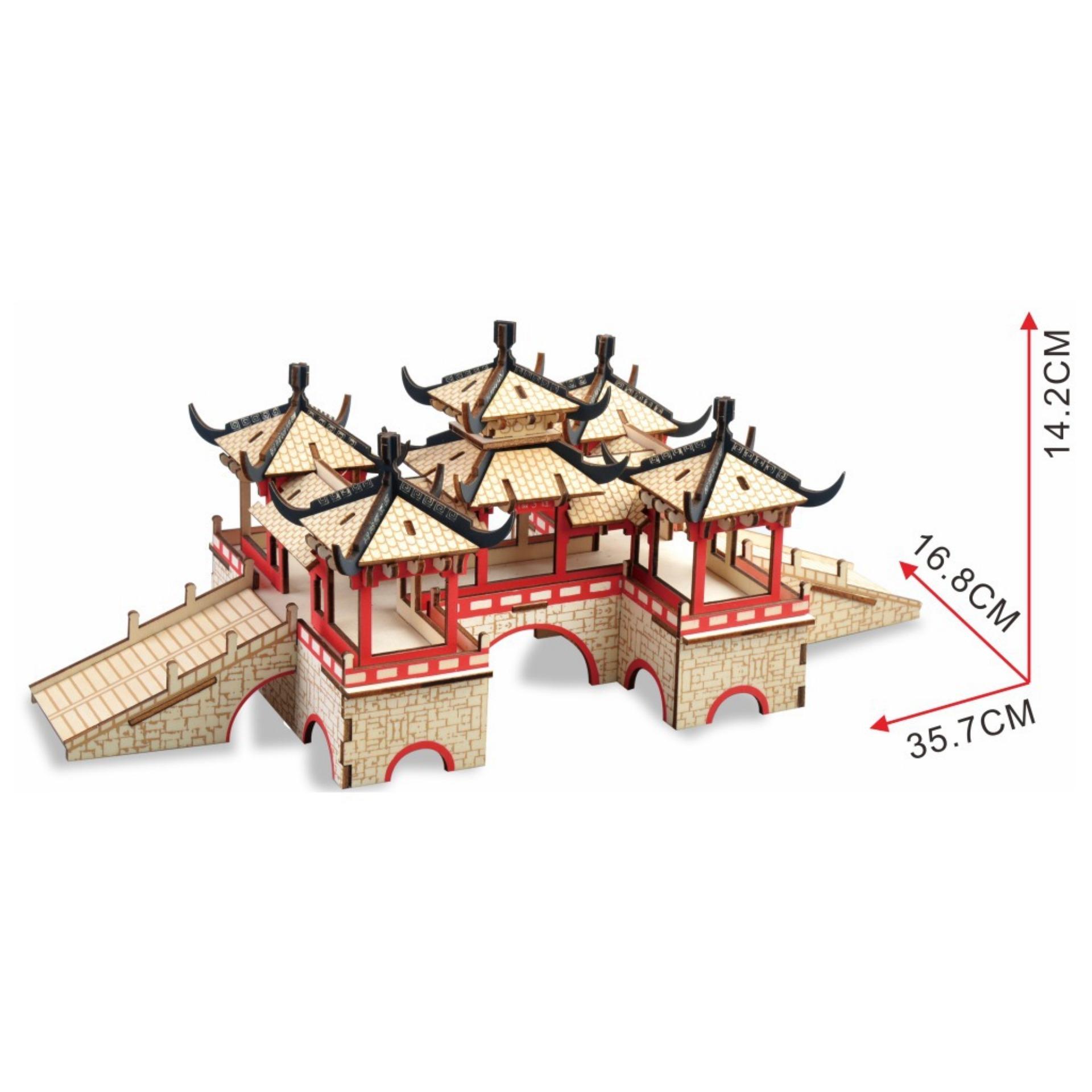 Đồ chơi lắp ráp gỗ 3D Mô hình The Lotus Bridge Laser