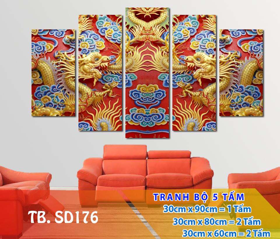 Tranh treo tường phòng khách/ tranh treo tường rồng H2