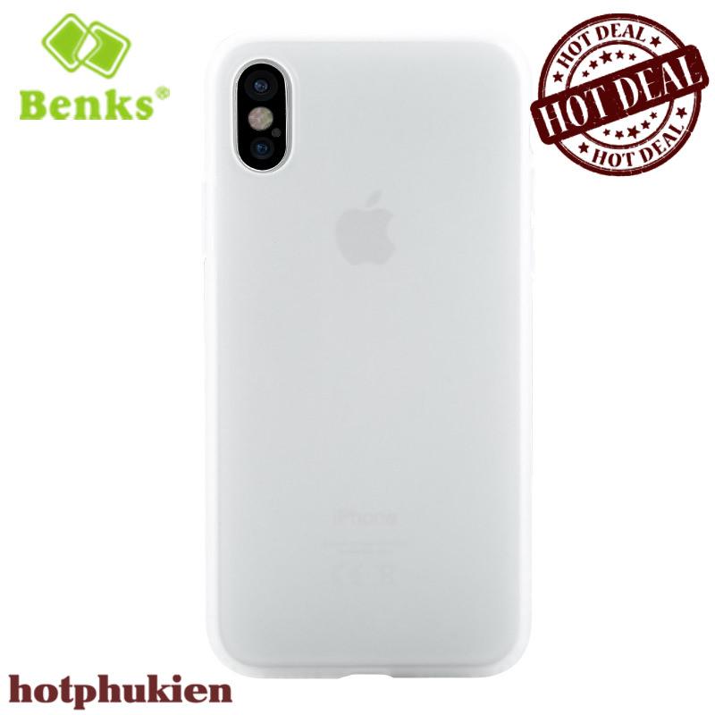 Ốp lưng nhám siêu mỏng cho iPhone X / iPhone 10 hiệu Benks mỏng 0.4 mm mỏng nhất thế giới chống trầy tuyệt đối không bị ố vàng - phân phối hotphukien