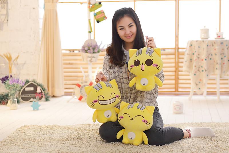 Gấu bông mèo Lucky cao 25 cm TNB135 (màu vàng, mẫu 2)