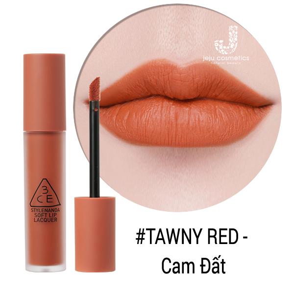 Son kem lì 3ce soft lip lacquer #tawny red