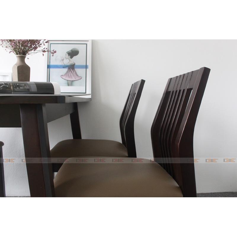 Bộ bàn ăn Hanam màu walnut 4 ghế