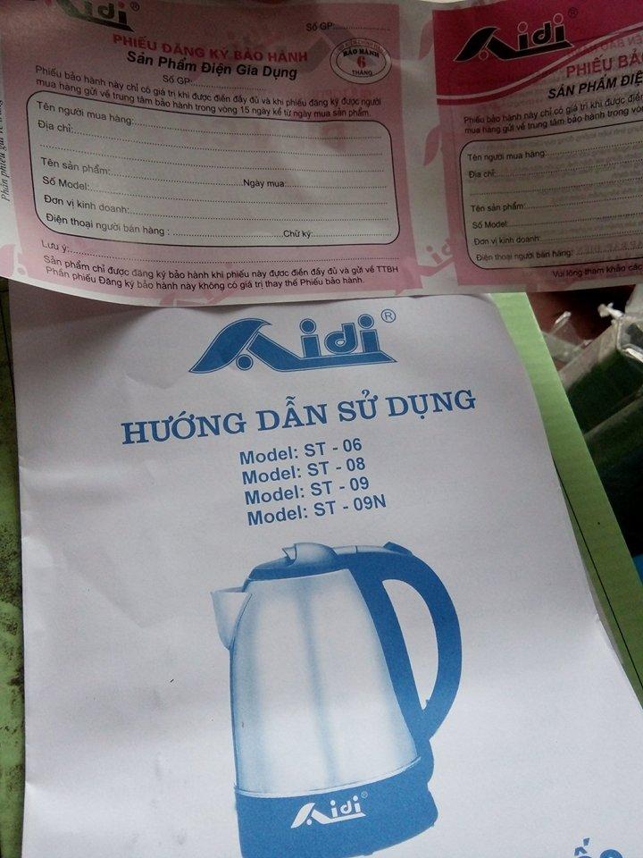 Ấm siêu tốc inox cao cấp AIDI ST09 1,8l