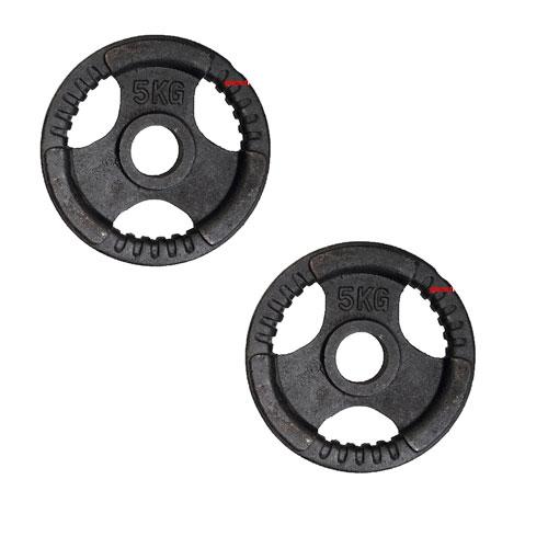 Bộ 2 bánh tạ gang tạ miếng gang 3 lỗ Reefit 5kg (gồm 2 miếng)