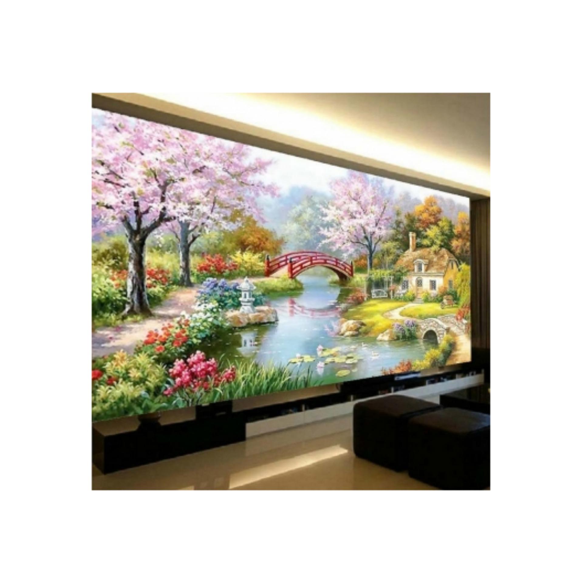 Tranh thêu chữ thập Phong cảnh tổ ấm Gia đình M8277-Ngọc Thịnh