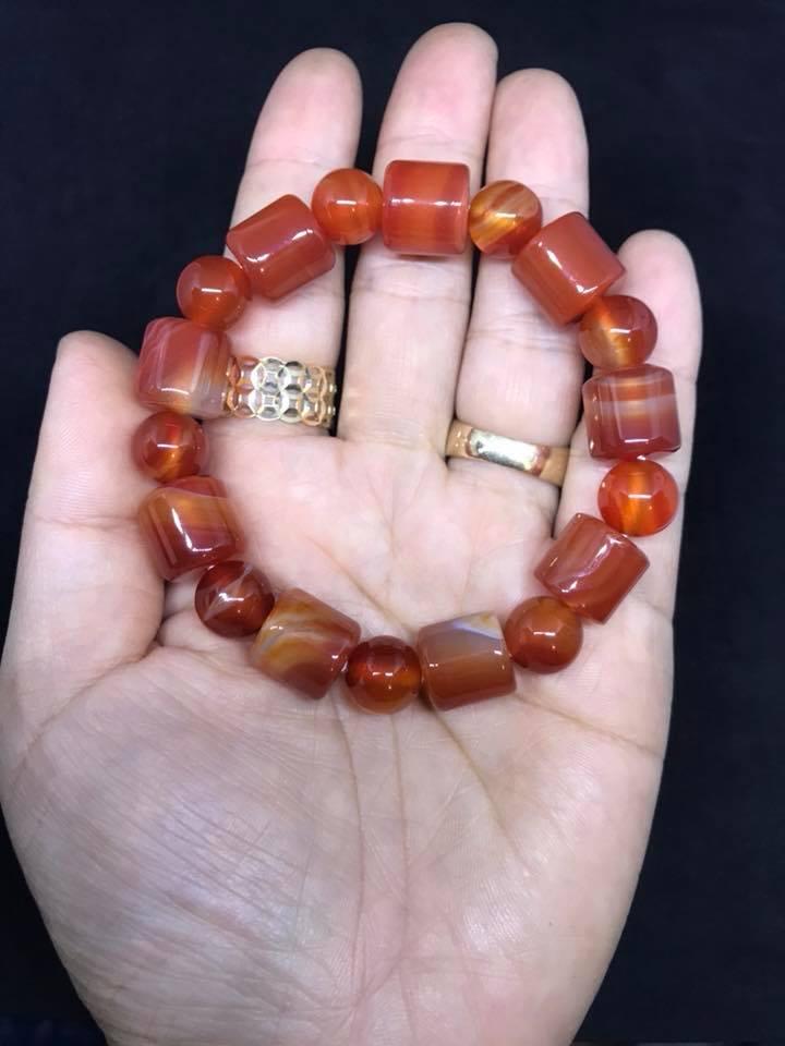 Vòng tay đá mã não đỏ -14ly