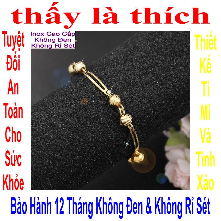 Lắc tay nữ inox thấy là thích cách điệu bi chạm khắc xinh xắn - Cam kết 1 đổi 1 nếu hoen , gỉ sét