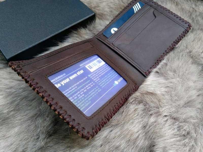 [HCM]Ví Da Bò 100% Khắc Thư Pháp Tình Cha