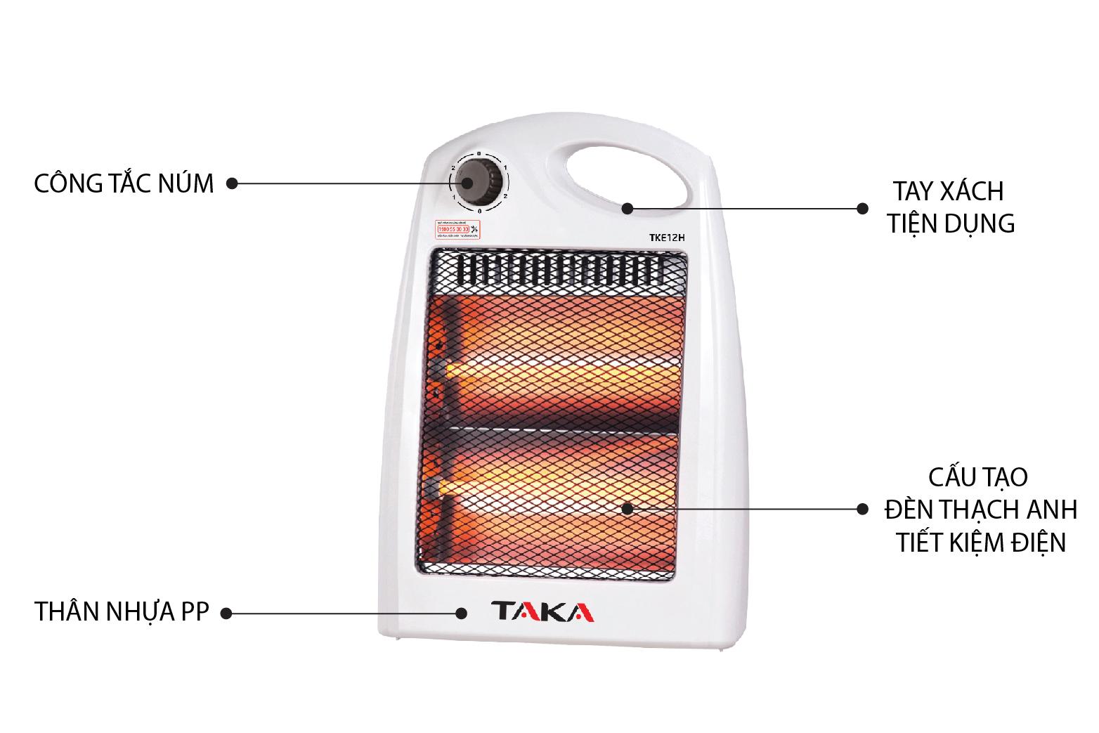 Quạt sưởi thạch anh Taka TKE12H