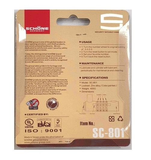 Ổ Khóa Số Dạ Quang SCHONE SC-801 Cao Cấp