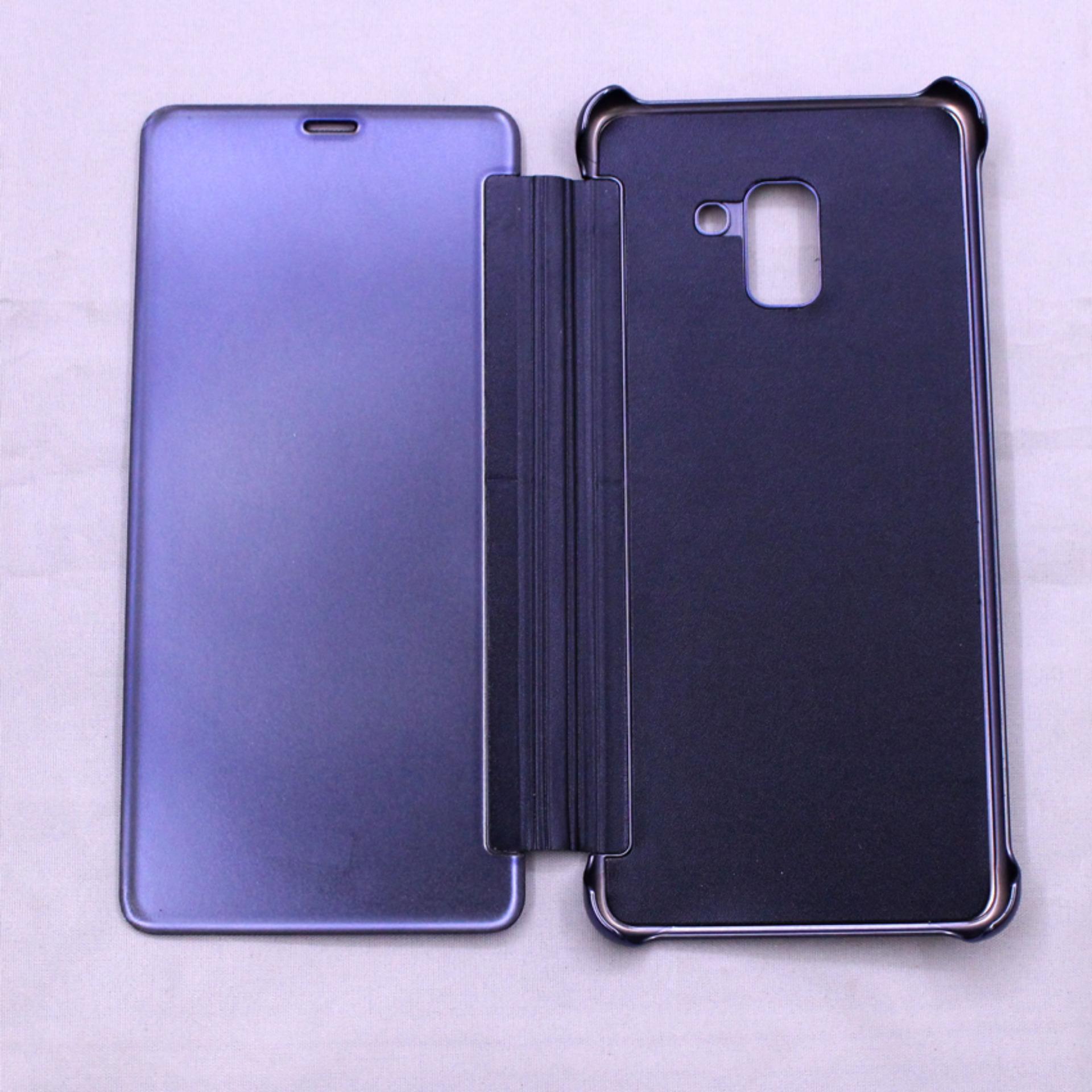 Bao da Clear View cho Samsung Galaxy A8 Plus 2018 (xanh Navy)