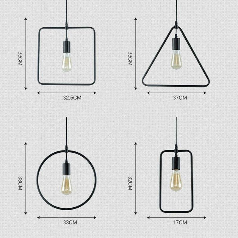 Bộ 5 đèn thả trần trang trí hình học THCN116 (5 mẫu đèn hình học khác nhau tặng kèm 5 bóng Led Edison 4w)