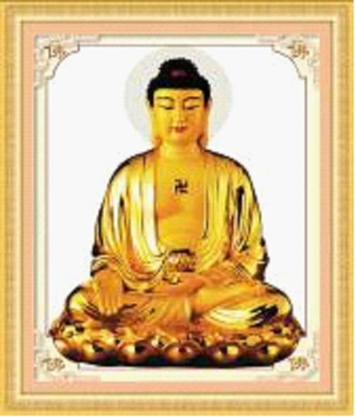 Tranh thêu chữ thập phật A479