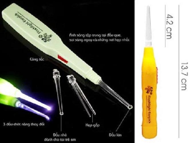 Combo 3 que lấy ráy tai có đèn, có hộp