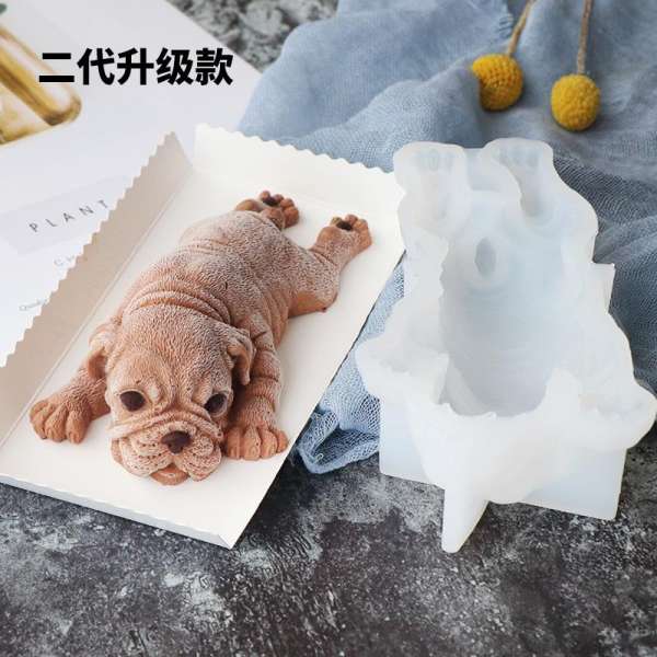 Silicone Sô Cô La 3D Lập Thể Chó Shar PEI Bộ Tạo Khuôn Hình