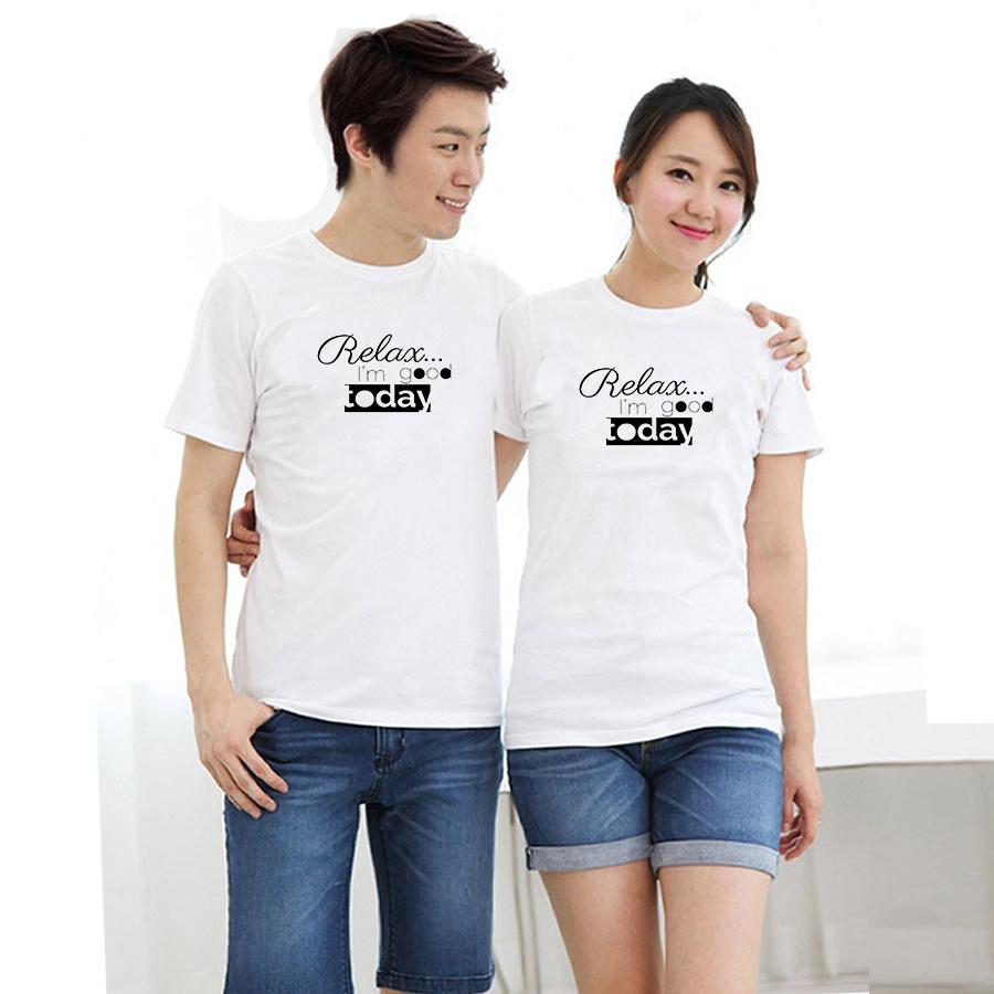[Hoàn Tiền 15%] Áo thun cặp đôi in hình relax today form rộng phong cách hàn quốc