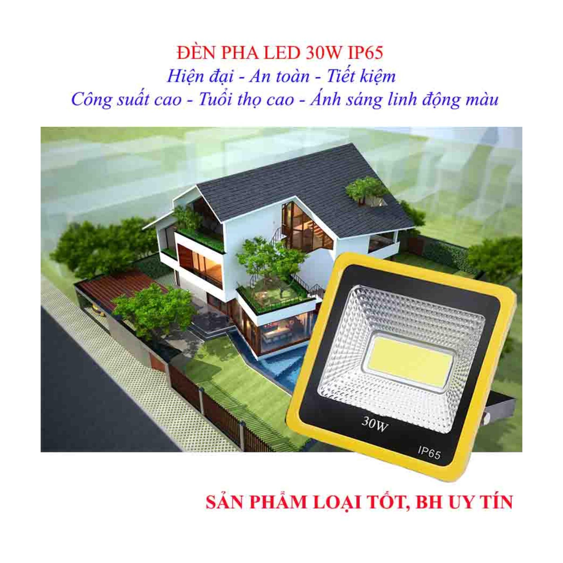 Den led dep , Đèn led đẹpĐèn led chiếu sáng, Đèn pha led 30W IP65 ánh sáng vàng - BH Uy Tín 1 đổi 1