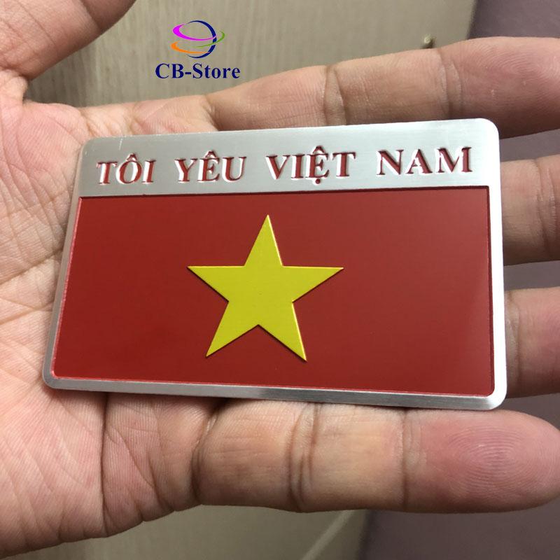 Combo 2 tem nhôm cờ VIệt Nam (Tôi Yêu Việt Nam)
