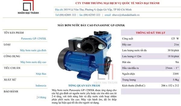 [HCM]Máy bơm nước Panasonic GP-129JXK
