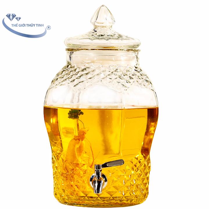 [HCM]Bình Ngâm Rượu Sâm Thủy Tinh 8833 3 Lít Có Van – Độ Dày 5 Ly – Nắp Thủy Tinh Có Gioăng Bọc Kèm Chống Hở Khí – Sử Dụng Ngâm Sâm – Trái Cây