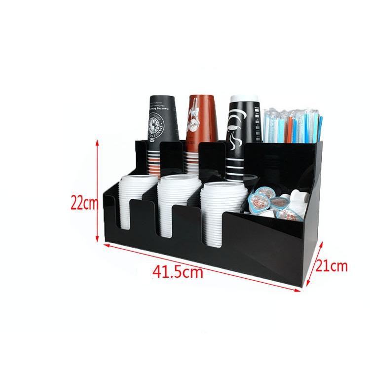 KỆ ĐỂ CỐC TRÀ SỮA 2 TẦNG MIKA ( 3 CỐC, 3 NẮP , 2 ĐỂ ỐNG HÚT , 1 ĐỂ GIẤY ĂN )