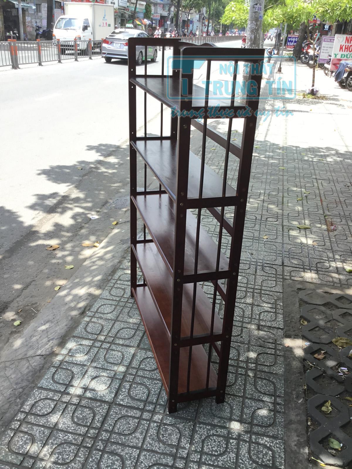 [HCM]Kệ sách gỗ 5 tầng ngang 1m