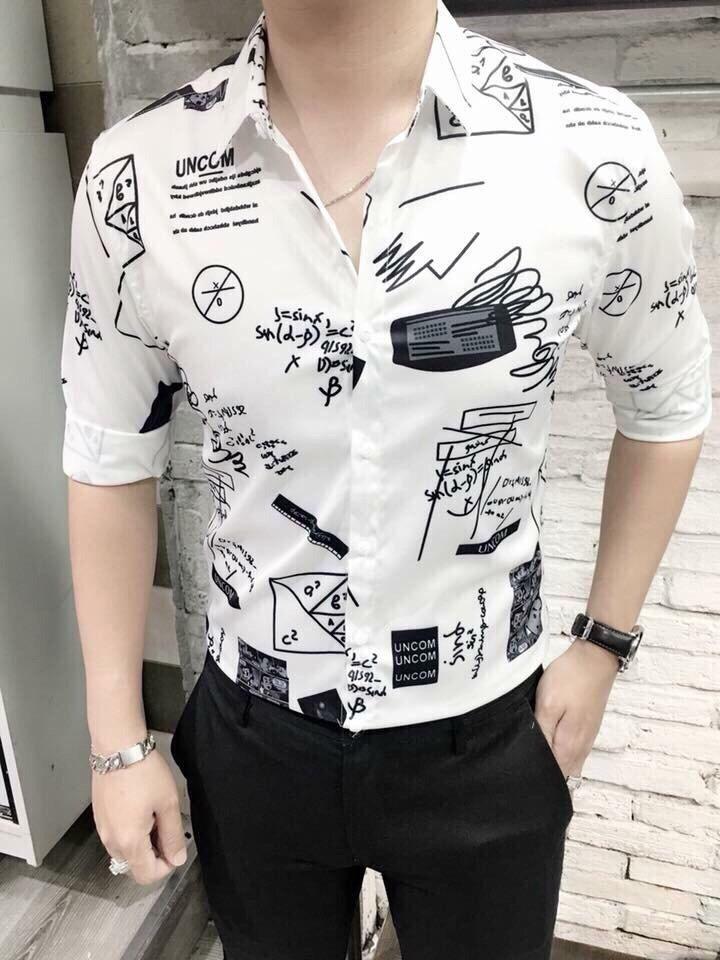 Kman_Áo sơ mi nam họa tiết thêu logo 055