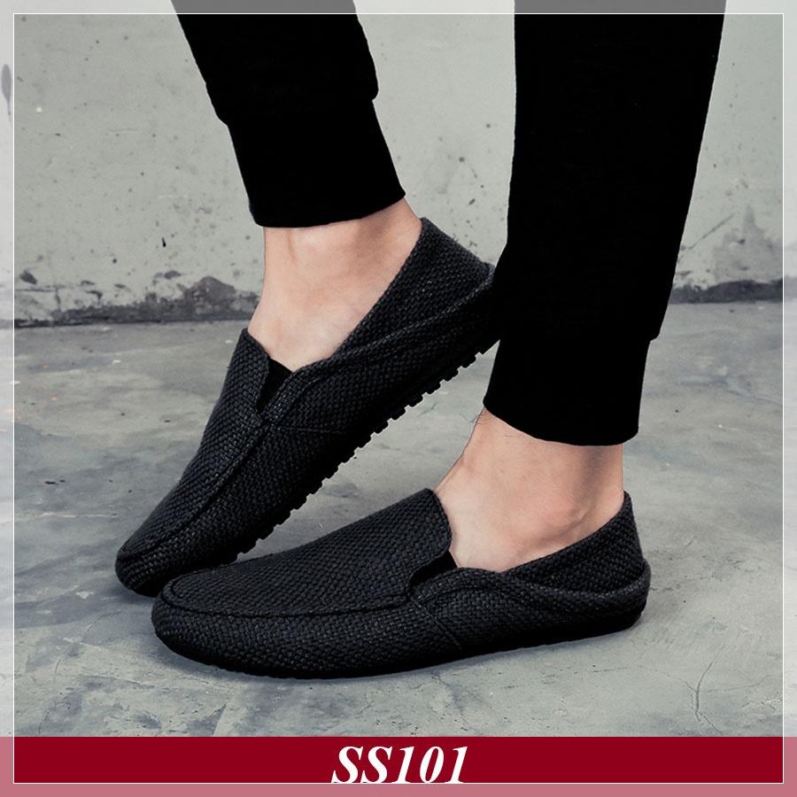 Giày Lười Nam Hàn Quốc Màu Đen SS101