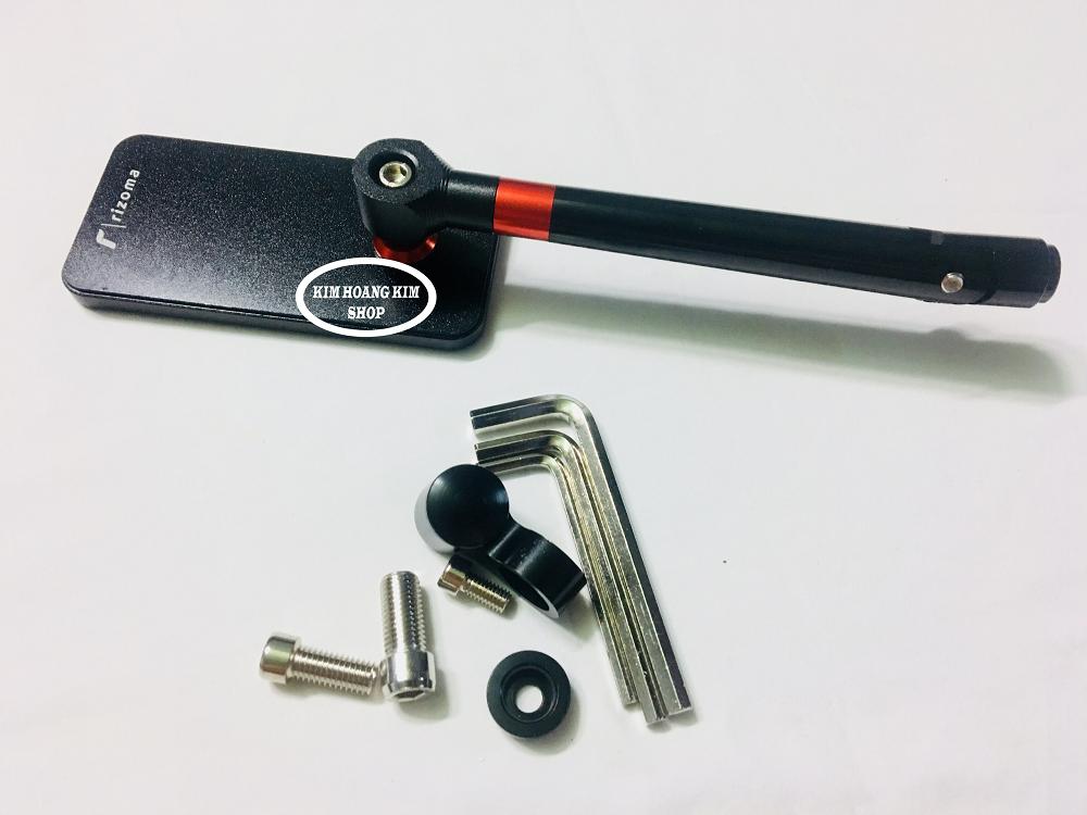 Kính chiếu hậu xe máy kiểu Iphone (màu Đen) 1 cái bên trái