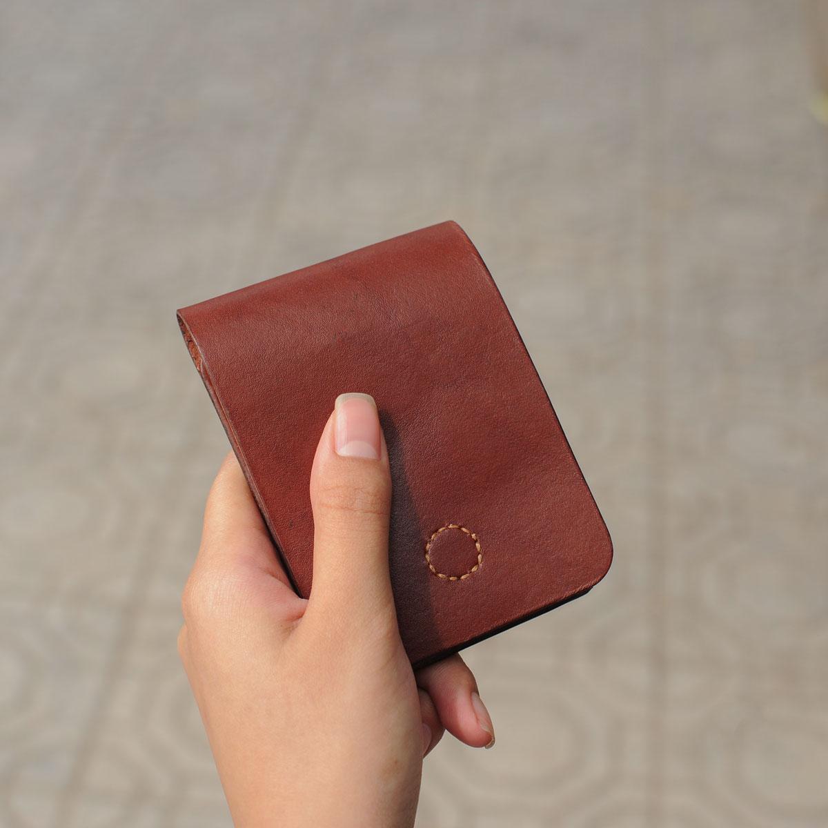 Ví sen mini thủ công - Đồ da Handmade - Da bò nhập khẩu VI701