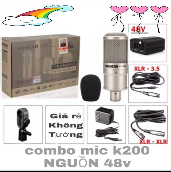 COMBO MIC THU ÂM TAKSTAR PC k200 và NGUỒN 48v
